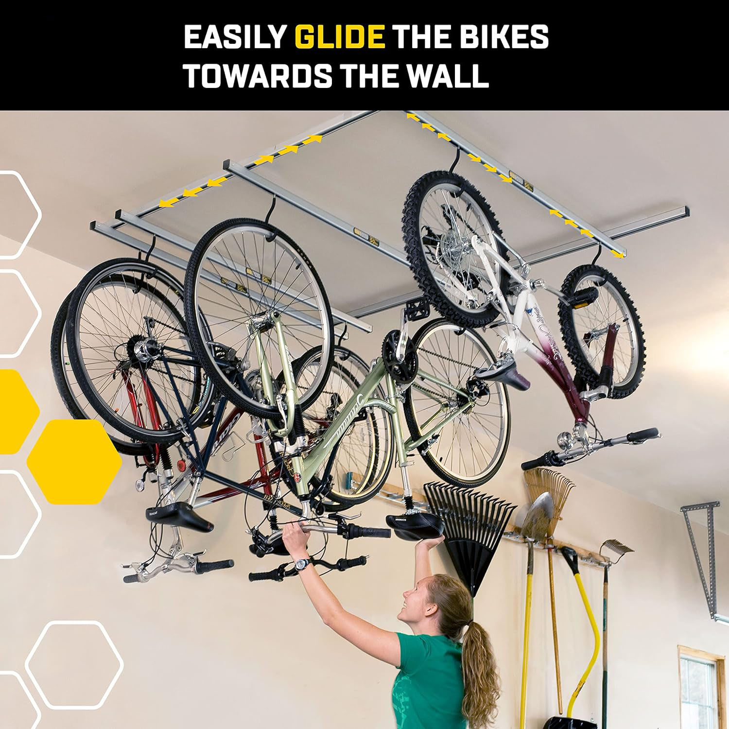 Mingtang garage ceiling bike storage rack