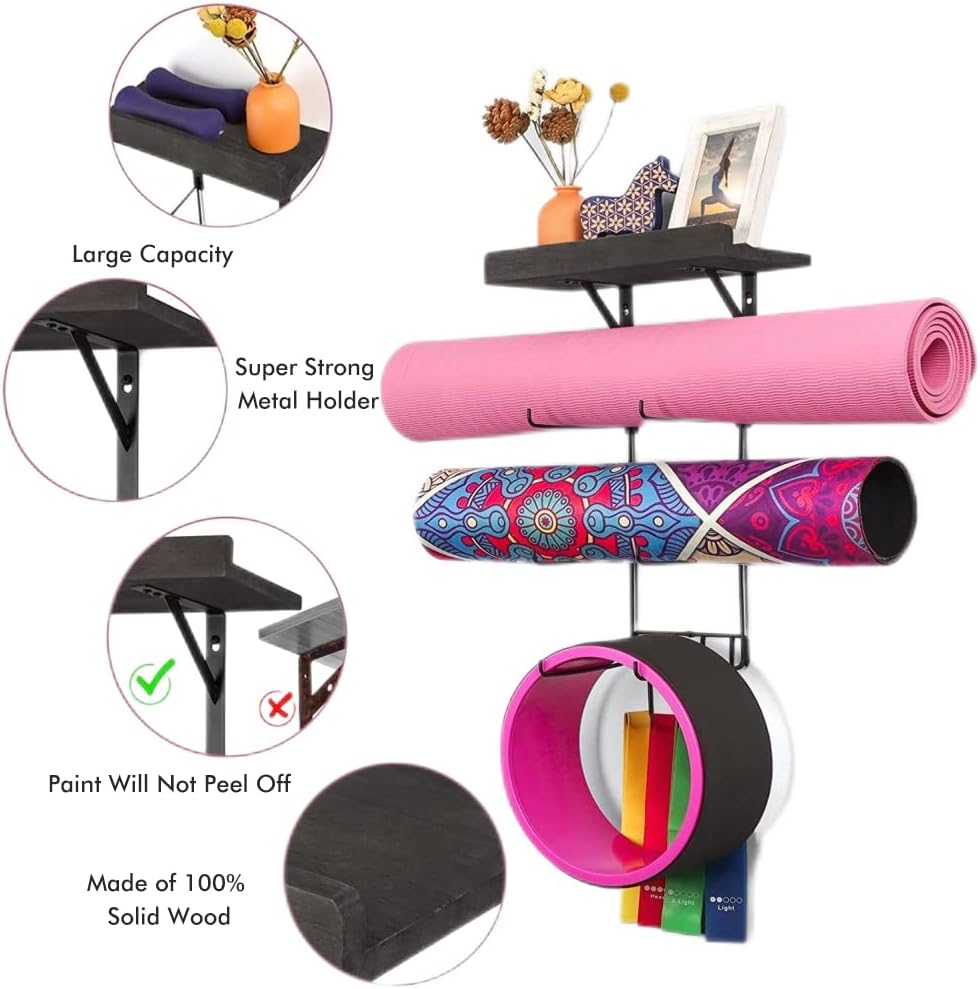 Mingtang wall mounted yoga mat holder