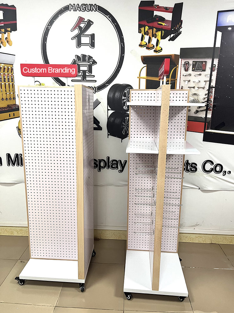 Plastic pegboard display stand