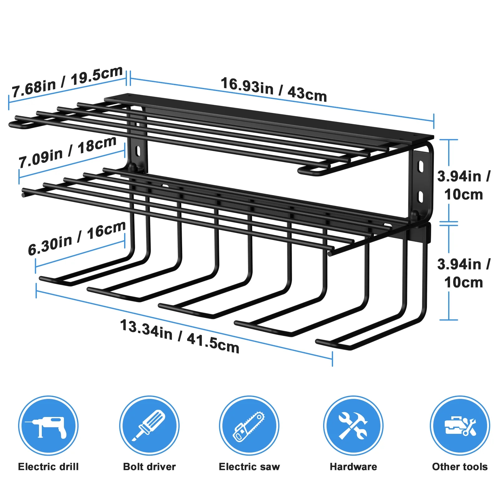 Mingtang Wall Mounted Power Tool Organizer with Charging Station