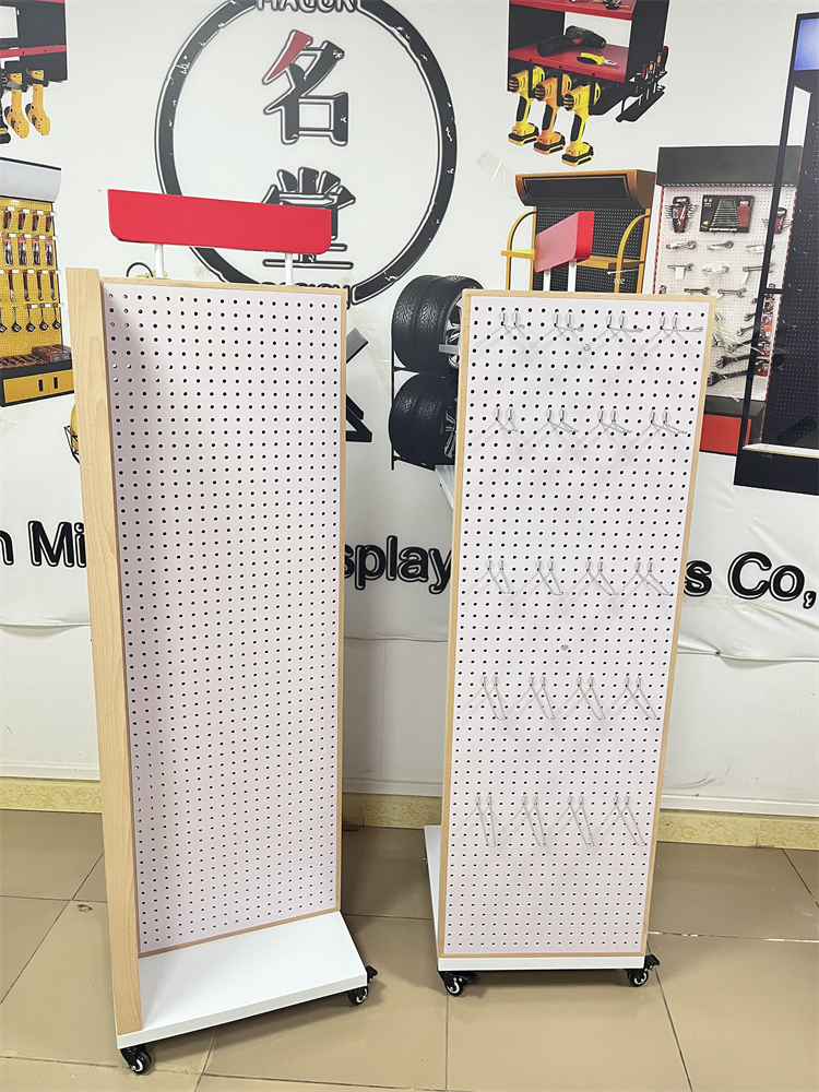 Plastic pegboard display stand